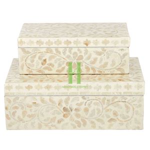 กล่องใส่เครื่องประดับฝังมุกทรงกลมดีไซน์ตามสั่งทำมือในโรงงานเวียดนามและช็อกโกแลต - Product Image 1