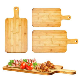 Bandeja de pizza de bambú Huhipro Herramientas con mango de madera adjunto Tamaños sostenibles y antideslizantes 34x15x1,3 cm 44x24x1,3 cm Direct Vietnam - Product Image 1