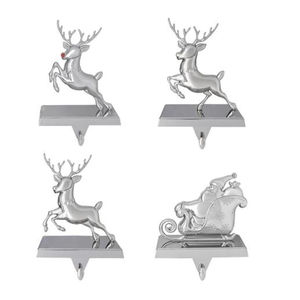 Advantageous Design Metal Silverware Reindeer <b>Stocking</b> Holder Hanger <b>Christmas</b> Decorative <b>Stocking</b> Holder for Mantle - Product Image 1