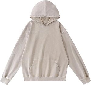 Sudadera con capucha lavada con ácido de gran tamaño para hombre, Jersey Vintage, sudadera holgada de algodón de peso pesado, ropa de calle, sudadera informal - Product Image 6