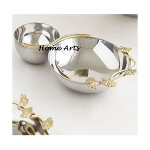 <b>Set</b> of 2 Different Sizes Decorative <b>Bowl</b> Unique Design Metal <b>Dessert</b> Snacks Serving <b>Bowl</b> For Best Selling - Product Image 4