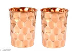 Ensemble de 2 verres en cuivre taillé en diamant classique avec poignées en laiton parfait pour les cocktails Moscow Mule Whisky Beer et les cadeaux - Product Image 2