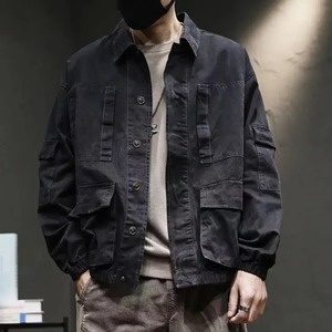 Abrigo cargo de marca de moda para hombre con botones Chaqueta vaquera elegante para hombre Precio de aspecto vaquero abotonado informal - Product Image 3