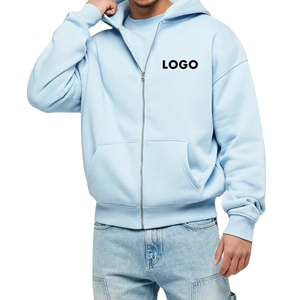 Sudadera con Capucha Unisex con Cierre y Logotipo Personalizado, de Alta Calidad, 100% Algodón, Invierno, Tinte Liso, Estilo Urbano para Hombre y Mujer - Product Image 2