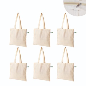 100% coton toile sacs fourre-tout entièrement personnalisable broderie fermeture à glissière imprimer tout adapté-pour l'été automne hiver printemps - Product Image 4