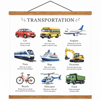 Affiche Murale Éducative en Bois sur le Transport pour Enfants, Tableau des Véhicules pour la Décoration de Salle de Classe, Fournisseur OEM ODM