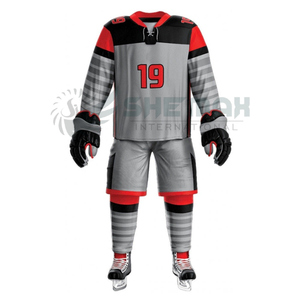 Vente en gros de vêtements de hockey sur glace OEM confortables pour hommes, uniformes réglables de nouveau design, ensembles de vente chaude avec logo personnalisé et nom de l'équipe - Product Image 1