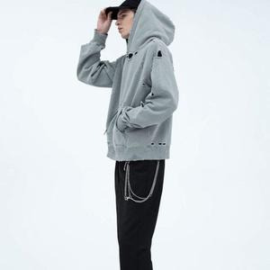 Sweats à capuche pour hommes lavage à l'acide uni couleur unie blanc grande taille poids lourd 2024 sweat à capuche pour hommes lavage à l'acide basiques sweat à capuche - Product Image 2