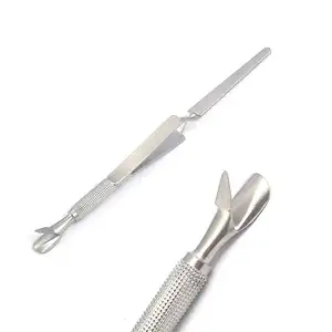 Cuticula Toverstaf Pusher Pincet Multi-Functie Acryl Nail Pincher Tool Zilver Kleur