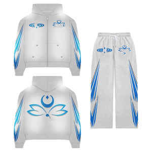 Conjunto de chaqueta y pantalones de chándal con cremallera de lana de algodón 100% unisex, chándal de peso pesado para invierno, ropa de calle de diseño personalizado - Product Image 6