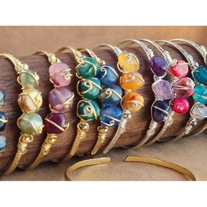 Boho Style Gold & <b>Silver</b> Plated Fashion <b>Bracelets</b> & <b>Bangles</b> Vibrant Resin Stones for Resale - Product Image 1