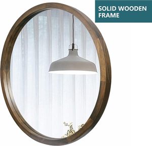 Espejo Redondo de Pared con Marco de Madera Natural, Espejo Decorativo - Product Image 6