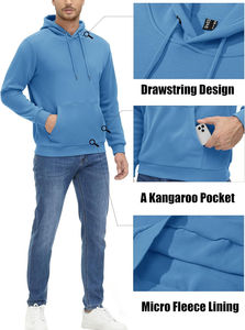 Sudaderas sueltas de lana para parejas, sudaderas forradas, jersey de entrenamiento atlético informal con bolsillo, Sudadera con capucha en blanco de alta calidad - Product Image 6