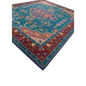 Alfombras de Lana Tejidas Planas Azules Beduinas para Decoración del Hogar ADWL-23002 - Product Image 2