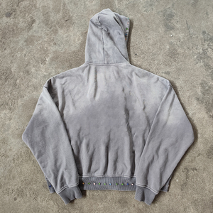 Sudaderas con capucha personalizadas Ropa urbana lavada con ácido Peso pesado en blanco de gran tamaño 460 Gsm Algodón Hombres Recortada Boxy Fit Sudadera con capucha con cremallera completa - Product Image 2