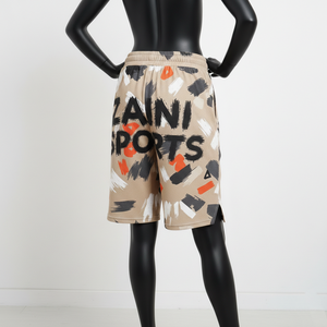 Shorts de basket pour femmes 180 GSM en maille polyester respirante beige, noir, blanc, rouge, avec logo personnalisé imprimé à l'écran - Product Image 5