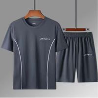 Conjunto Deportivo de Baloncesto para Hombre, Verano, Secado Rápido, Color Sólido, Camiseta y Pantalones Cortos, Estilo Casual, Fitness, Tallas Grandes