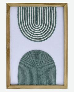 Shadow Box Rope Wall Art Modern Green Semi Circle Cotton Rope Box <b>Frame</b> Wall Hanging 3D Geometric Canvas For Home Decoration - Product Image 1