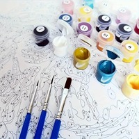 Dessin animé mignon chat peinture à l'huile par numéro coloriage simple pour chambre ou salon décoration Portrait sujet