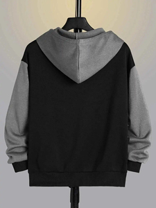 Sweat à capuche en coton 100% avec logo personnalisé brodé, tissu tricoté rayé de poids moyen, respirant, coupe régulière, XS, pull de saison - Product Image 5