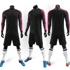 Ensemble de maillots de football à manches longues pour hommes, uniformes d'entraînement sportif, chemise de maillot de football 100% polyester de haute qualité, impression personnalisée pour bricolage - Product Image 2