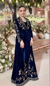 STYLISH INDIAN/PAKISTANI DESIGNER EMBROIDERY on <b>JACKET</b> & GOWN DRESS WITH CRYSTAL GLASS BEADS,THREAD WORK for PARTY-WEAR @ 2024 - Product Image 2
