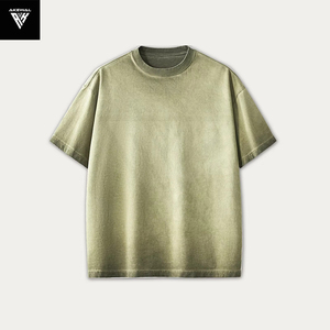 Ropa de calle, camiseta de gran tamaño con tinte de corbata, camiseta Vintage lavada con ácido personalizada, camiseta recortada cuadrada de algodón pesado para hombres - Product Image 4