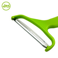 4,5 inch metalen roestvrijstalen PP-handvat groene gepersonaliseerde logo fruit & groente grote Y-vormige schilmes voor het schillen