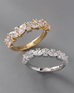 1.5x3mm Marquise Cut Moissanite Full <b>Eternity</b> Band <b>Ring</b> in Gold or <b>Silver</b> | Wedding Jewelry - Product Image 5