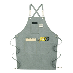 Tablier en toile vintage américain Logo imprimé Outdoor Camping Gardening Floral Barista Stamping Dyeing Workwear Male Female - Product Image 5