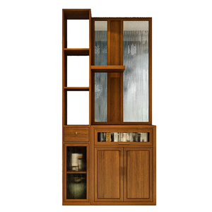 Nuevo Mueble Separador de Entrada de Madera Maciza Estilo Chino, Armario para Zapatos, Estética Inspirada en la Dinastía Song, Partición de Vidrio para Sala de Estar y Comedor - Product Image 5