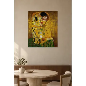 Fida Klimt The Kiss Impression sur toile à motif doré - Product Image 5