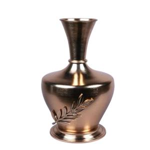 Florero decorativo de latón dorado de diseño elegante con patrón de hojas, maceta de Metal creativa para el hogar, sala de estar, decoración de oficina - Product Image 1