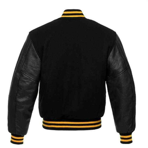 Venta al por mayor de chaqueta de los hombres Varsity clásico estilo universitario de béisbol Letterman diseño mezcla de lana cuerpo de cuero mangas con estilo cálido - Product Image 6