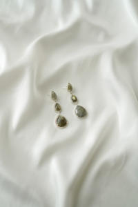 Boucles d'oreilles pavées victoriennes en argent sterling 925 plaqué or rose pierre précieuse Labradorite unisexe pour cadeaux de fêtes de fiançailles - Product Image 3