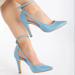 Zapatos de Tacón de Aguja Clásicos para Mujer, Punta Puntiaguda, Decoración de Diamantes de Imitación, 9 CM, para Tallas 36-40, Hechos en Turquía - Product Image 1