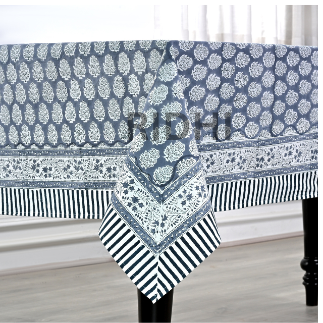 Stonewash Blue Floral tablecloth