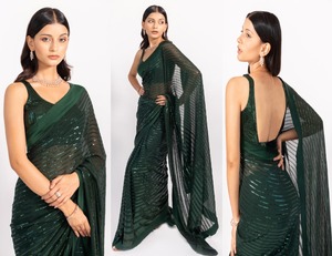 Traditional Design <strong>New</strong> Beautiful Sequence <strong>Saree</strong> with Blouse Banglori Fancy Silk Sari for Women for Parties Indian Fashion <strong>Dress</strong>