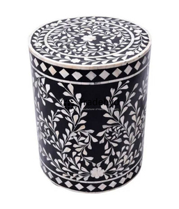 Taburete Consola Decorativo con Incrustaciones de Hueso y Elegante Diseño Floral, Muebles Modernos para Dormitorio para Hogares Clásicos Contemporáneos Tradebyd - Product Image 1