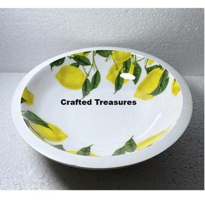 Cuenco para servir ensalada con estampado de madera y esmalte seguro para alimentos de lujo ecológico sostenible hecho a mano elegante para uso en cocina y fiestas - Product Image 1