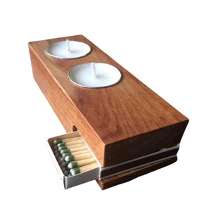 Bougeoir à bougie chauffe-plat carré de qualité ultra nouvelle faite à la main décor de table en bois naturel pour la maison salon fête de noël - Product Image 3