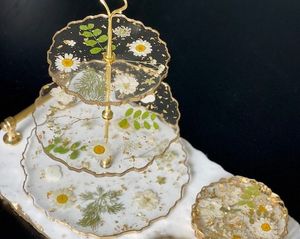 EPOXY RELATED DISPLAY HANDMADE DIY 3 Tier Round Shape Fruit Tray Epoxy <b>Mold</b> Tea Tray Table <b>Silicone</b> <b>Mold</b> for Resin Arts - Product Image 2