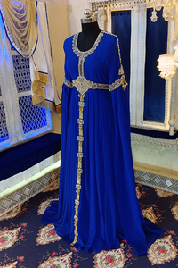 Royal blue designer islamic <b>kaftan</b> - Product Image 5