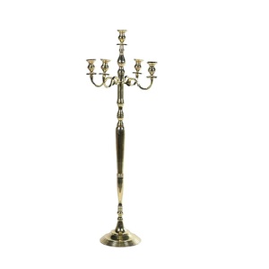 Five Arms <b>Crystal</b> Candelabra for Wedding Decoration in <b>Cheap</b> Price Candle Holder Centerpiece in Aluminium - Product Image 4
