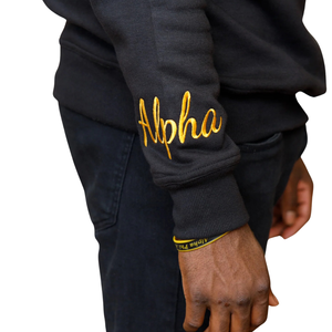 Sudadera de invierno HBCU Alpha Chenille 100% algodón ecológico, ropa griega personalizada, jersey de cuello redondo para fraternidad, venta al por mayor - Product Image 4
