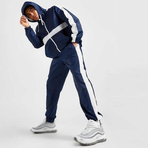 Ensemble de veste à capuche zippée et respirante en polyester/coton léger personnalisé vêtements de sport pantalon de jogging coupe-vent de sueur - Product Image 4