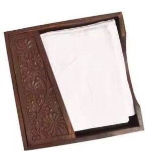 100% Natural Acacia Wood tissue <b>box</b> Household Paper <b>Towel</b> Storage <b>Box</b> Tissue Case for Home Office use - Product Image 5