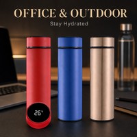 Bouteille isotherme intelligente en acier inoxydable de 500 ml avec affichage LED de la température, gourde portable, OEM ODM, vente en gros