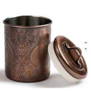 Tarro de almacenamiento de cobre antiguo con diseño de logotipo en relieve Contenedor de condimentos de cubierta nueva clásica y tarro de especias - Product Image 5