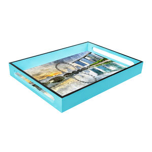 Venta al por mayor, bandeja de laca azul de Singapur, exquisito arte y funcionalidad, forma rectangular, artesanía de Vietnam - Product Image 5
